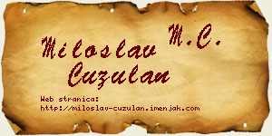 Miloslav Ćuzulan vizit kartica